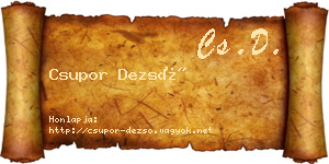 Csupor Dezső névjegykártya