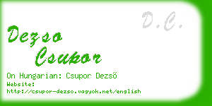 dezso csupor business card