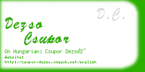 dezso csupor business card